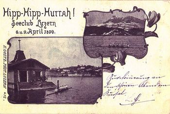 1896: Das erste Bootshaus beim Inseli. Quelle: See-Club Archiv
